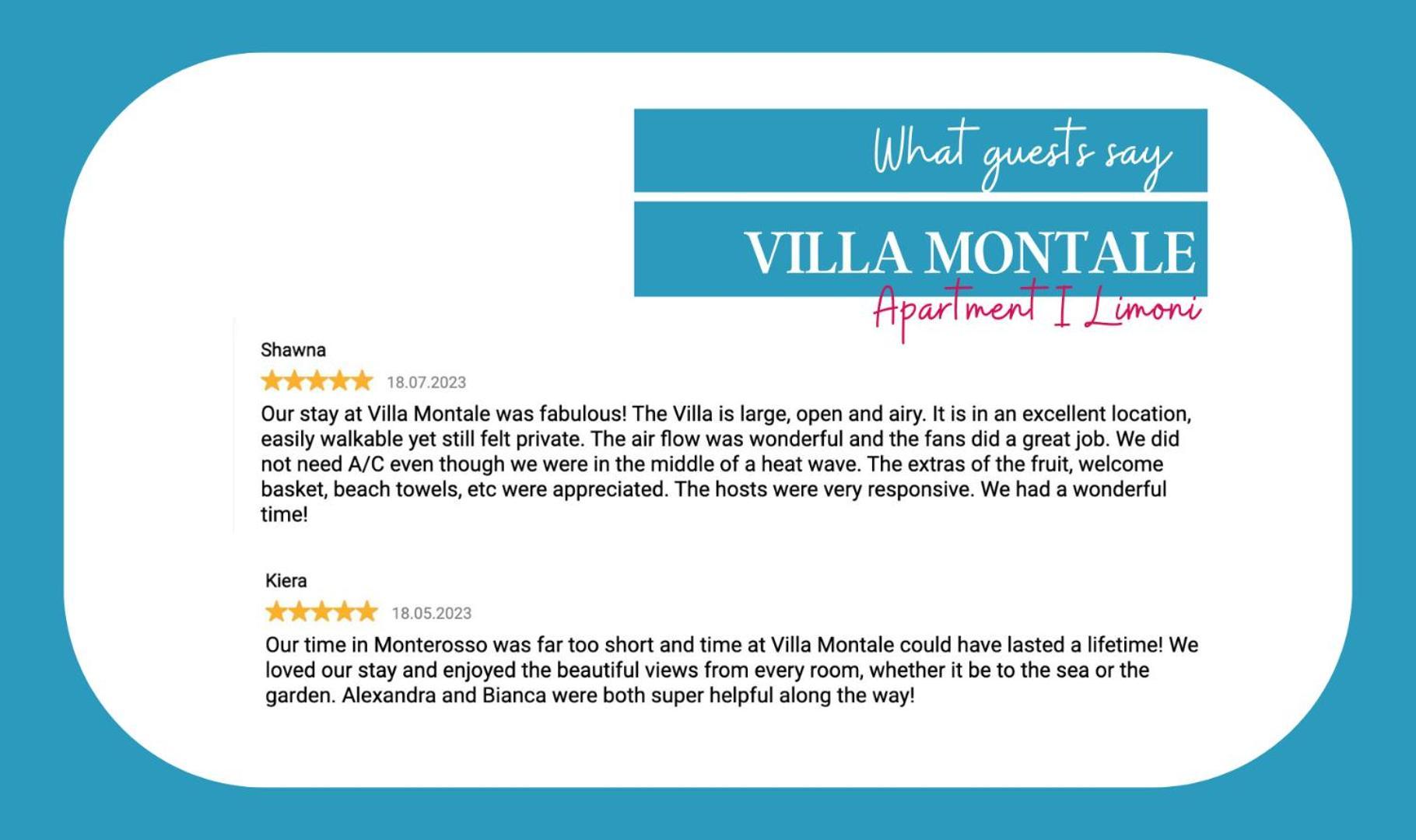 Villa Montale Apartment I Limoni Monterosso al Mare Bagian luar foto